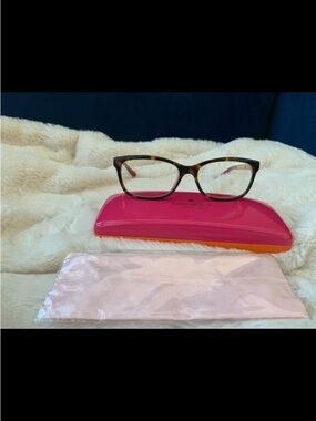 Kate Spade Tortoiseshell eyeglasses with Pink Hard Case